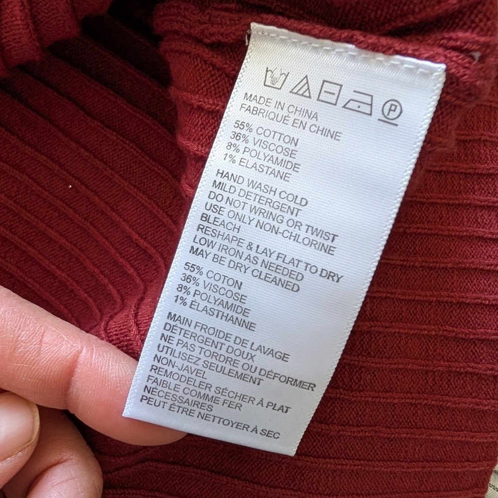 Free People Wine Red Ribbed Knit Wrap Mini Skirt large NWTs acadamia layering - Picture 6 of 7